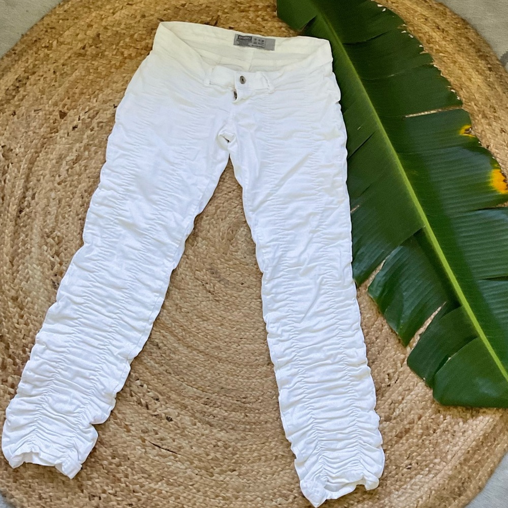 Optimist White Scrunched Jeans